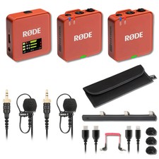 Rode Wireless GO (Gen 3) Wireless Microphone System (Clay) with 2x Rode LAV II