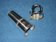 VINTAGE SELMER PARIS 2 SCREW ALTO SAXOPHONE LIGATURE & MOUTHPIECE CAP - SILVER