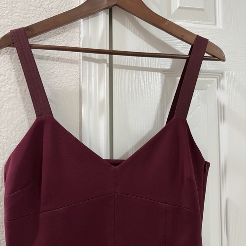 La Ligne Zelda Burgunderrot Plissee Midikleid Elegant und Zeitlos Größe 10 - Bild 4 von 9