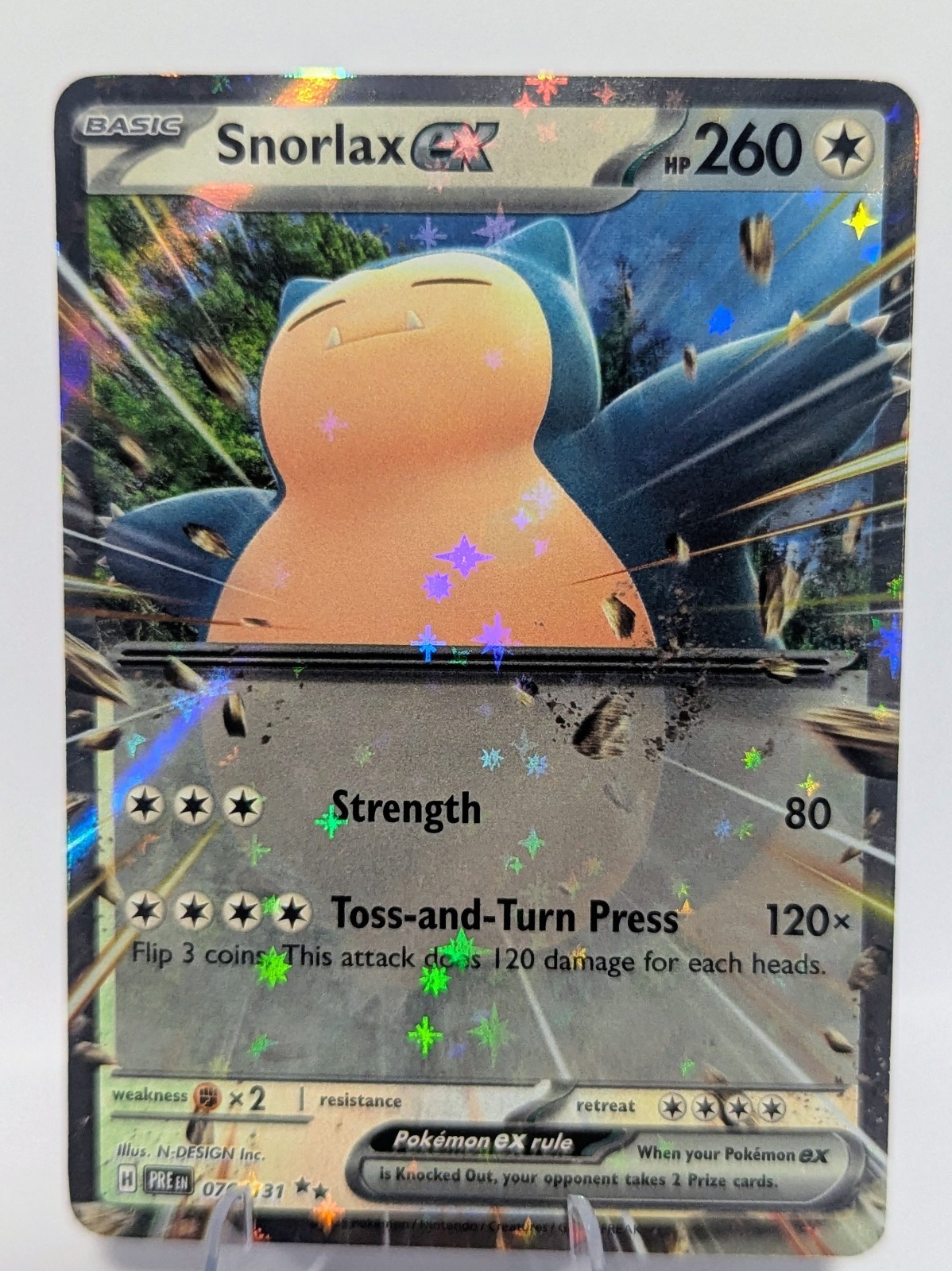 Pokemon TCG Snorlax ex 076/131 Prismatic Evolutions Holo Double Rare NM