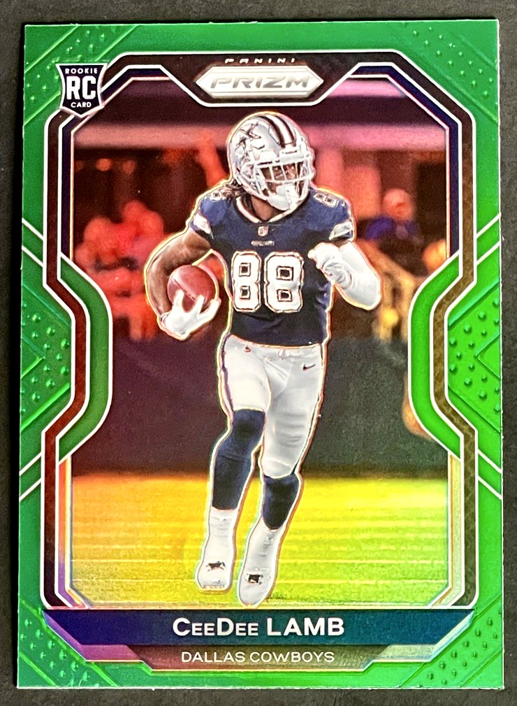 2020 Panini Prizm Ceedee Lamb Rookie Green Prizm RC #334 Cowboys