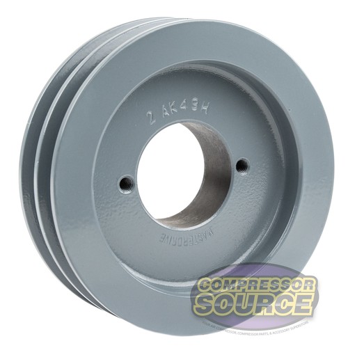 Cast Iron 4.75" Dual Groove Pulley Belt A Section 4L with 1-3/8" Sheave Bushing - Picture 2 of 6