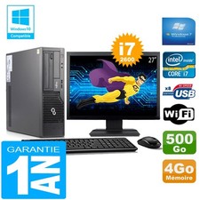 PC Fujitsu Esprimo E500 E85+ SFF I7-2600 RAM 4Go Disque 500Go Wifi W7 Ecran 27"