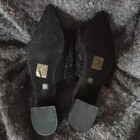 Henry Farrera black suede/faux fur pt toe mules womens 8M — photo 5
