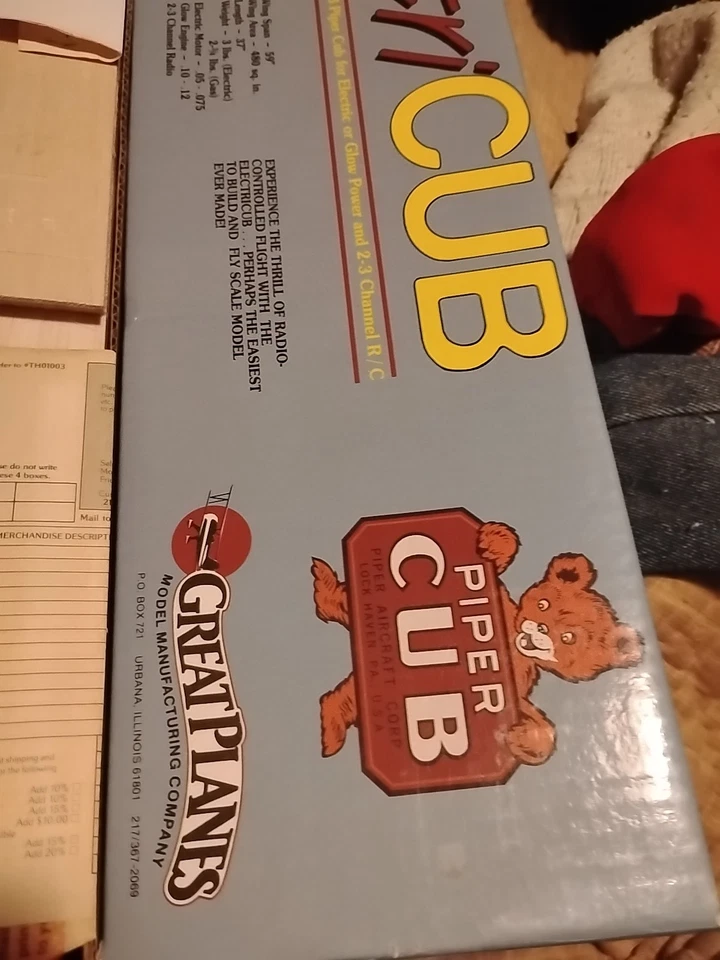 Nuevo de Lote Antiguo Grandes Aviones Eléctrico Eléctrico Eléctrico CUB J-3 PIPER Modelo Avión Kit Foto 2 de 4