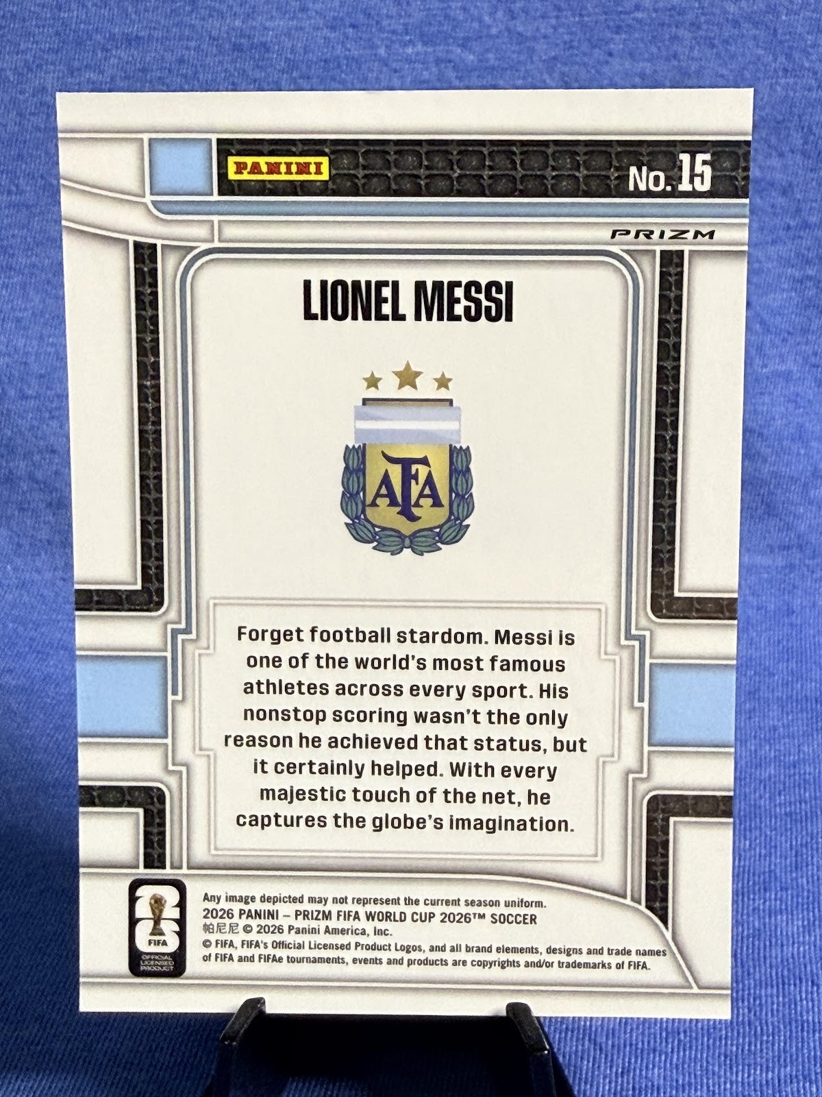 2026 Panini Prizm FIFA World Cup Lionel Messi Scorers Club Insert #15 view 2