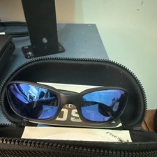 Costa Del Mar Brine BR 11 Polarized Wrap Sunglasses Black Frame Blue Lens
