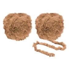 70yds Faux Fur Yarn 2 Skeins Fuzzy Yarn Crochet Fluffy Yarn Soft Bear Brown