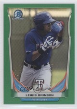 2014 Bowman Draft Top Prospects Chrome Green Refractor 18/150 Lewis Brinson 0b2