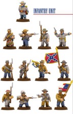 Confederate Infantry American Civil War Tabletop Miniature Set 3D Printed Resin