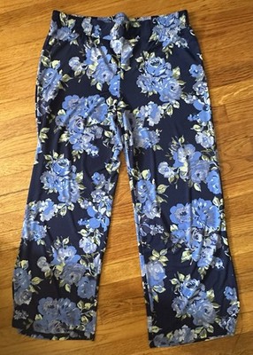 Women's IMAN Short Capri Floral Print Pant Lightweight Polyester And Spandex NEW