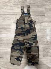 Walls Camouflage Bib Overalls Boys XS 4-5 Insulated Hunting Tough Wear