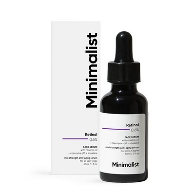 Minimalist 0.6% Retinol Serum For Anti Aging | 1 Fl Oz (Pack of 1) 