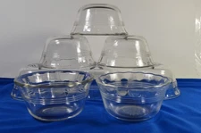 Set of 8 Pyrex Custard Cups/Ramekins #463 7 Smooth Rim , 1 Vintage Scalloped Rim