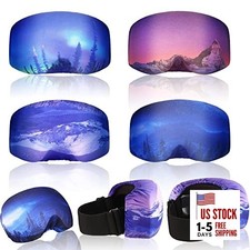 4 Pieces Ski Snowboard Goggle Cover Sleeve Goggle Cover Cool Polar Light Style