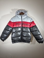 Air Jordan Boys Red/Black Hooded Puffer Jacket Youth Size Large 12-13 Full Zip