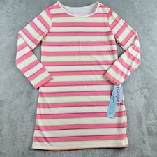 Cat Jack Night Gown Girls Medium 8 Cream Pink Blue Striped Sleepwear NEW