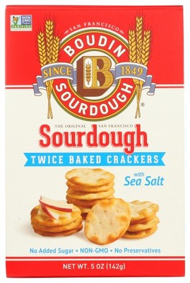 Boudin Sourdough Crackers Sea Salt 5 oz (Pack of 12)