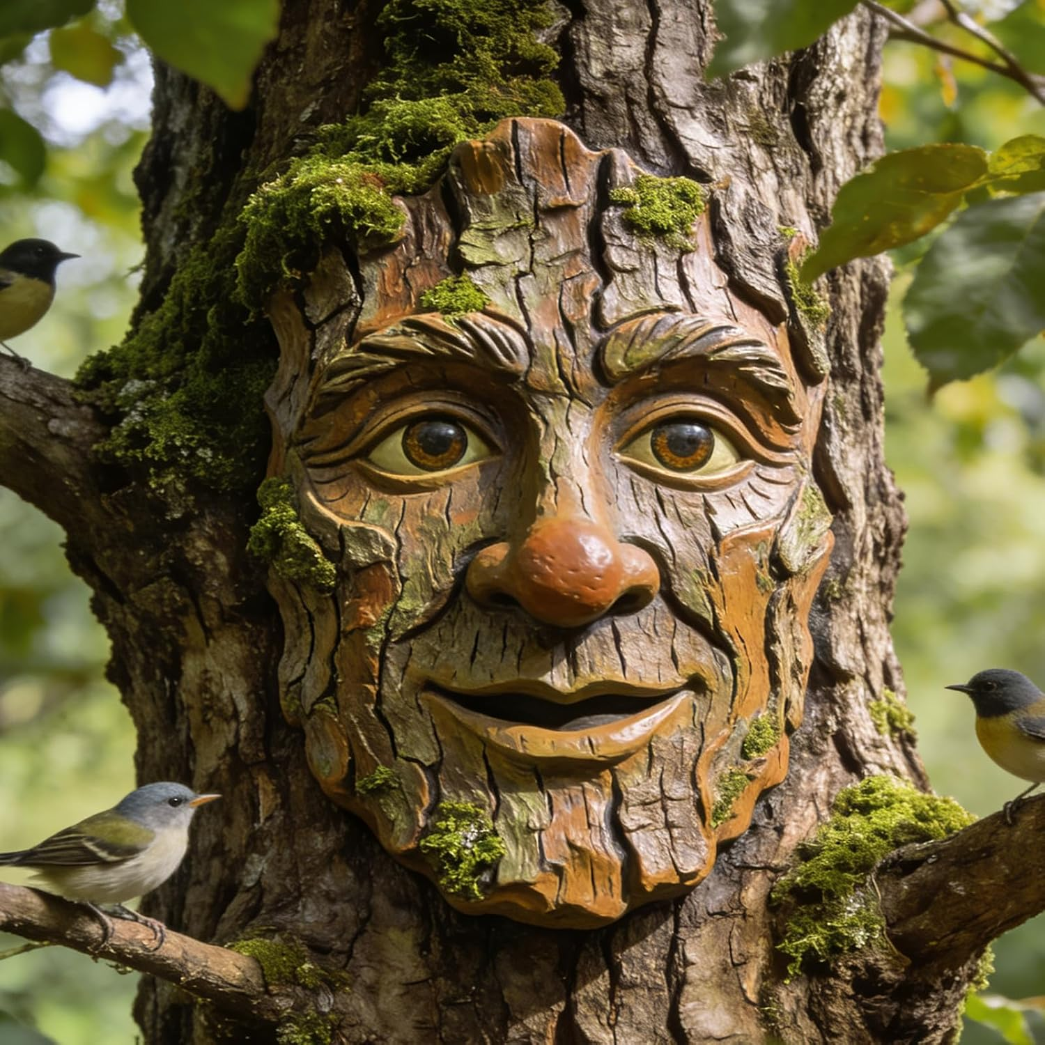 Tree Men Resin Whimsical Tree Face Outdoor Statues Garden Decoration, Old Man Resin ...