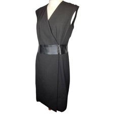 Calvin Klein Black V Neck Cocktail Dress Size 8