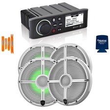 Fusion MS-RA70N Marine Stereo with RECON 6-XWW RGB Speakers, White Grill