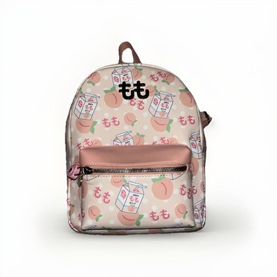 Pink Peach Milk Hot Topic Mini Backpack Purse Bag Kawaii Adjustable Straps