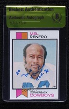 BAS 1973 Topps Mel Renfro #185 Authentic Auto HOF ow6