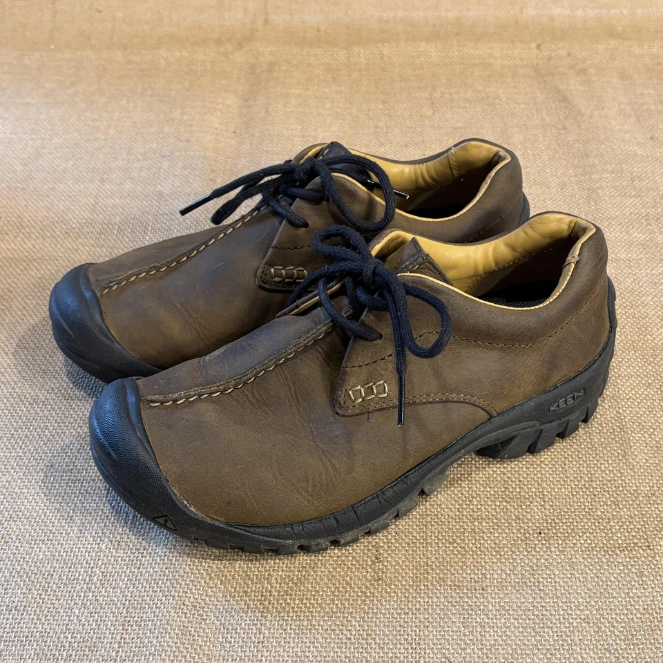 Zapatos Keen para mujer 7,5 cuero marrón informales Oxford con cordones punta de goma parachoques Foto 3 de 4
