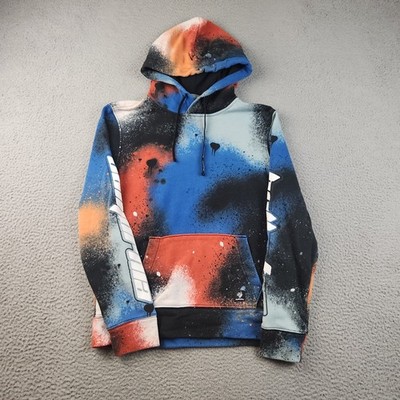 Hollister Hoodie Men's Small Multi Color Spray Paint Spellout