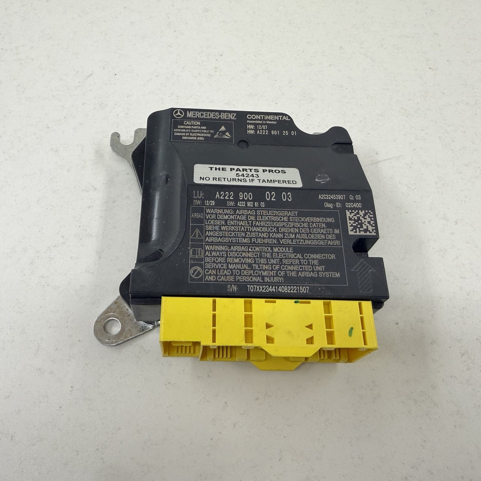 2014-2017 Mercedes S550 W222 Airbag Air Bag SRS Restraint Module 2229012501 OEM