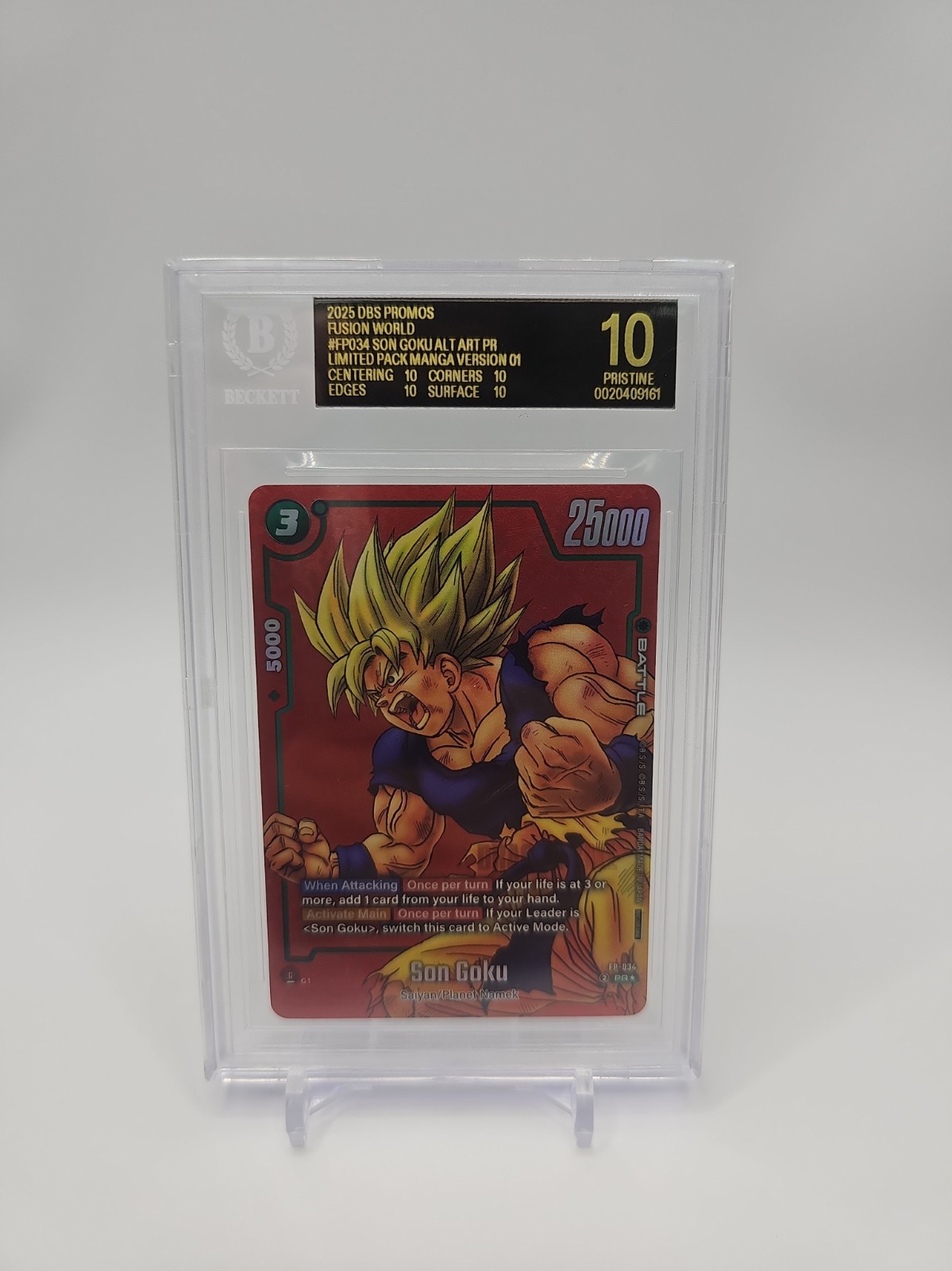BGS Pristine 10 Son Goku Alt Art DBS Fusion World FP-034 Black Label view 5
