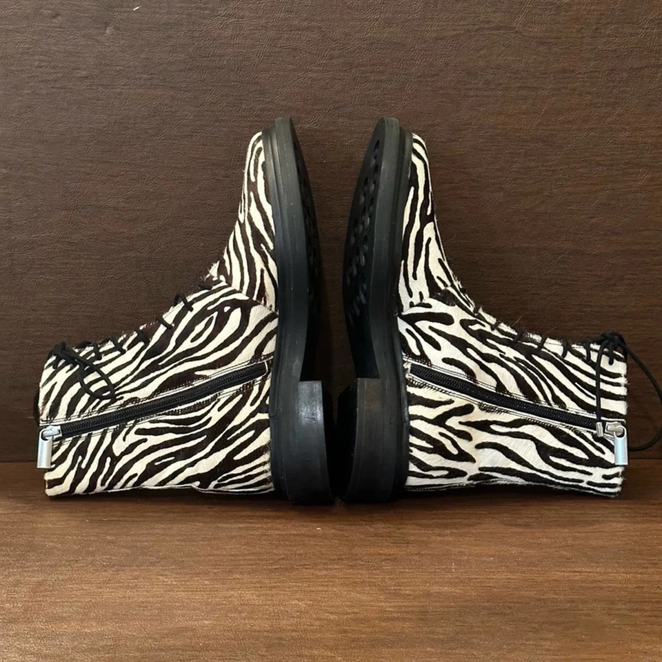 Botines con cordones de gamuza premium anís en cebra talla US 7 UK 5 ASOS DESIGN Foto 4 de 4