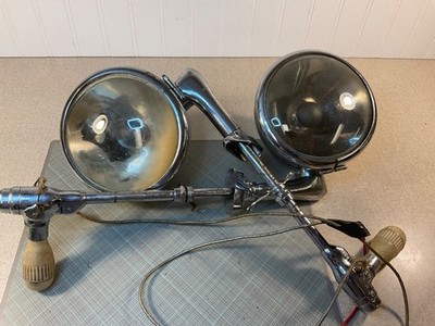 (2) Vtg Auto Hand Operated Chrome Spotlights Casco PERFECTION TELE-BEAM  *Read*