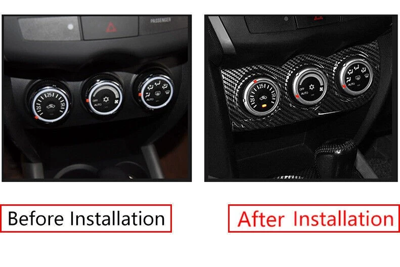 Marco de control de botón de CA central de fibra de carbono para Mitsubishi Outlander Sport 11-17 Foto 2 de 4
