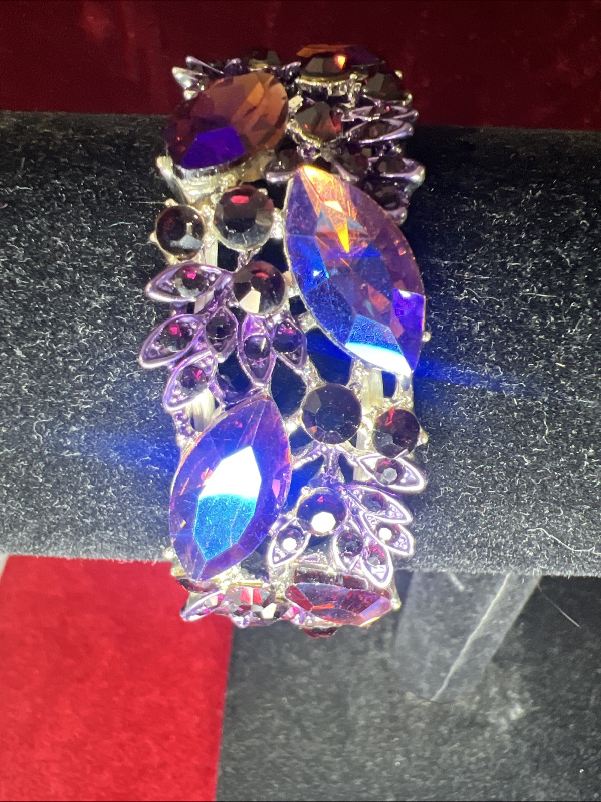 Bangle Rhinestone Bracelet Multi Colored Blue & P… - image 8