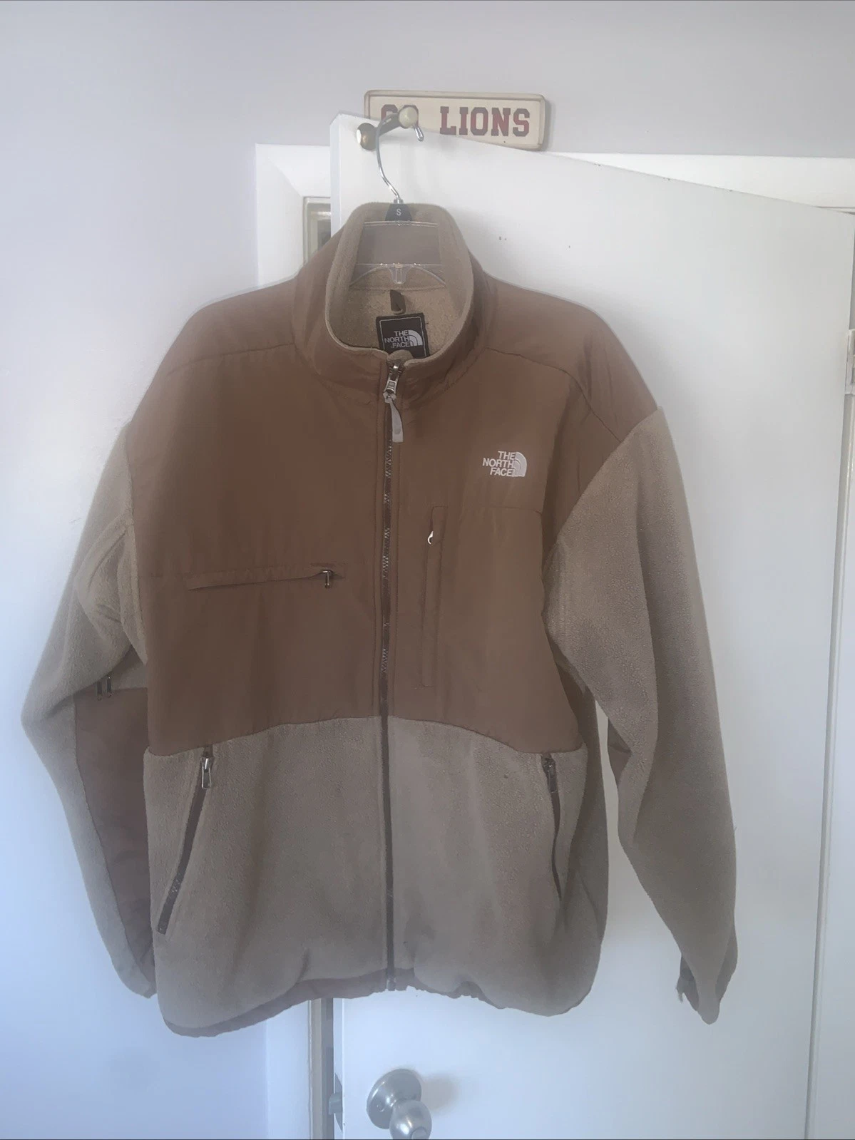 Vintage The North Face Polartec Jacket Men XL Tan Fleece Nylon Winter Coat