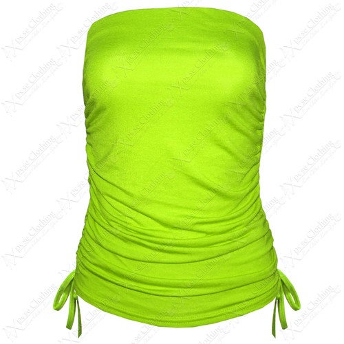 SEÑORAS MUJER CORBATA LATERAL BOOBTUBE TOP SIN TIRANTES BANDA LARGA TOPS VERANO CORTE CHALECO - Imagen 50 de 63