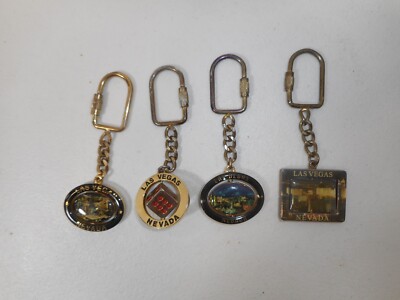 4 Vintage Las Vegas Nevada Key Chains Spinners