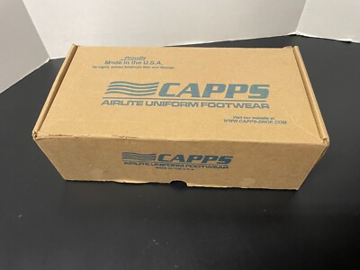 NEW Capps Airlite Uniform DRESS OXFORD Footwear MENS SIZE 12D HIGH GLOSS BLACK