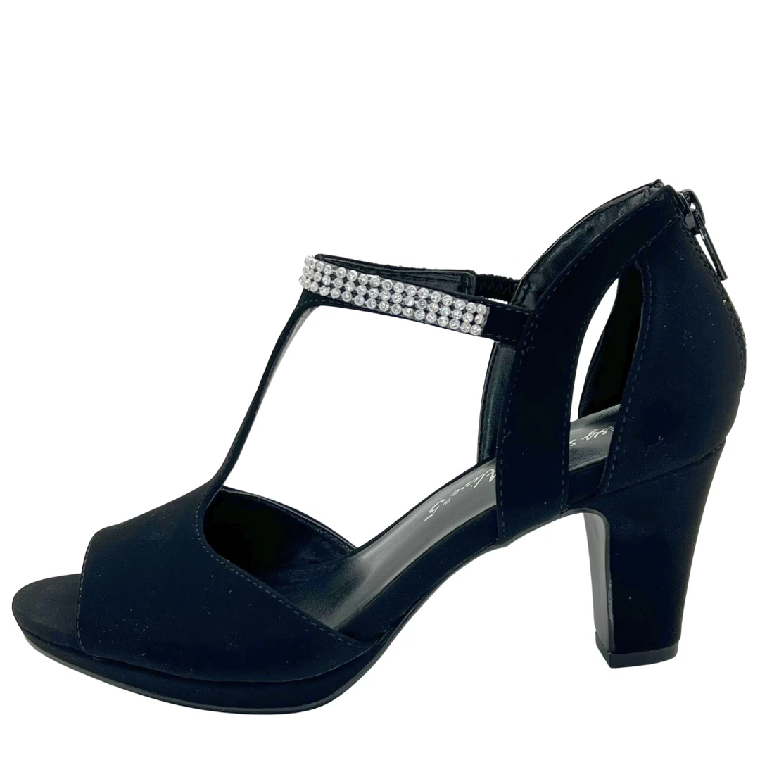 Easy Street Women s Black Flash Heeled Sandal Women s Size US7 eBay