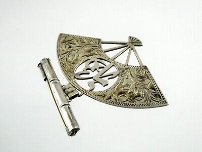 Vintage Japanese 950 Sterling Silver Fan Brooch Bamboo Vintage Japanese 950 Sterling Silver Fan Brooch Bamboo