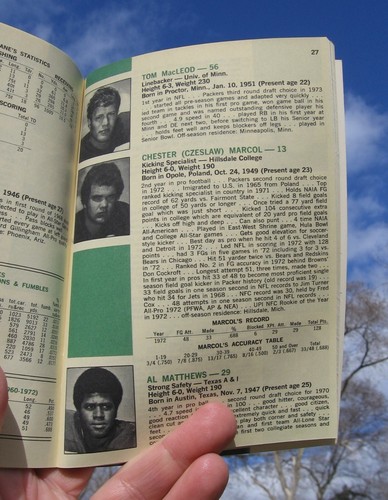 Vintage Green Bay Packers 1973 Official Facts Book Media Guide NFL Football Nice - Picture 13 of 20
