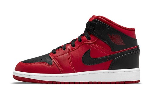New Nike Air Jordan 1 Mid MEN'S SIZE 15 Reverse Bred Red Black 554724 660 - Picture 2 of 2