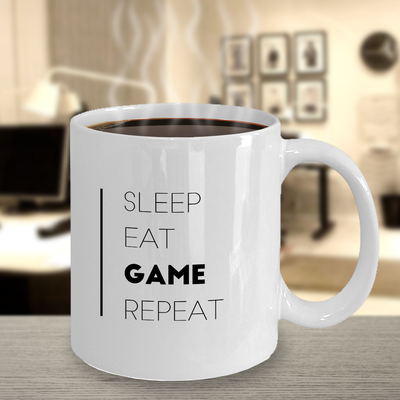Sleep. Eat. Game. Repeat. - Gamer Gift - PC Xbox One PS4 - Unique Coffee Mug  | eBay
