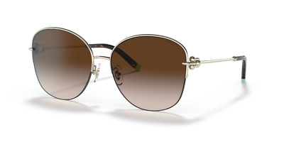 Tiffany & Co. Sunglasses TF3082 60213B Pale Gold W/Brown Gradient Lens 58mm