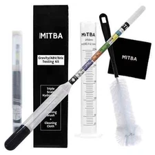 Wine Beer Triple Scale Hydrometer Test Kit w Measuring Jar Test ABV Brix Gravity