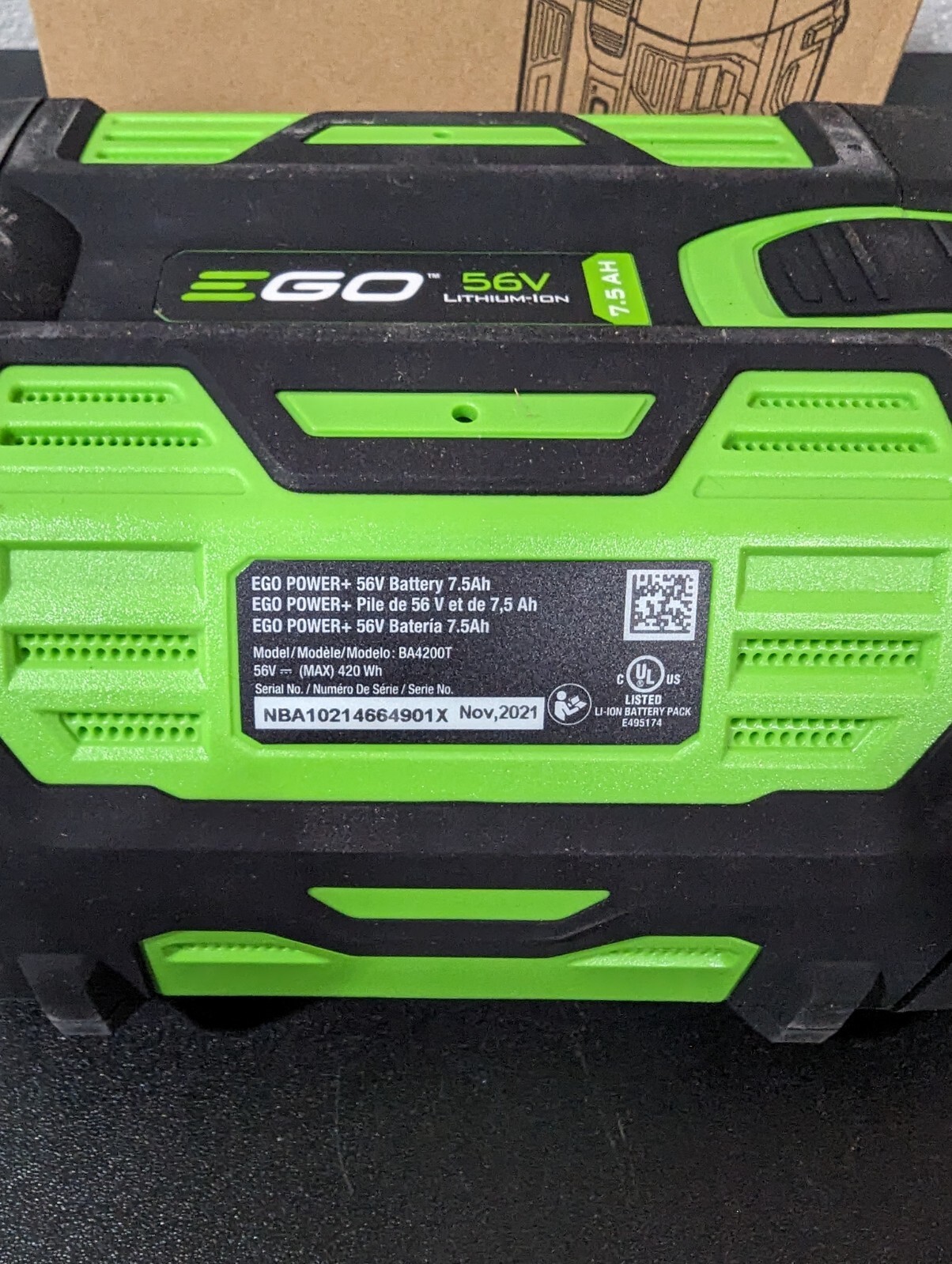 Genuine EGO Power+ 56V 7.5Ah LithiumIon Battery Gen 3 w/ Fuel Gauge