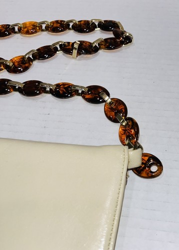 VTG JANE SHILTON Purse Shoulder Handbag Cream Genuine Leather 1971 England - Picture 3 of 18