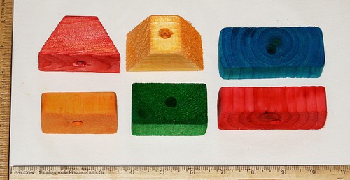 Colored Wooden Wood 50 Large Blocks With Holes Parts For Bird Parrot Toy Macaw - Picture 9 of 12