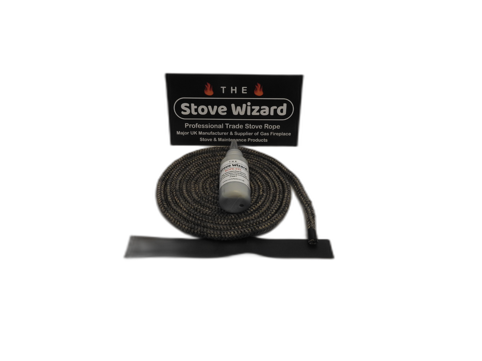 Black Stove Rope 2.5M Kit Wood Burning Doors Flue Seal Multi Fuel Log